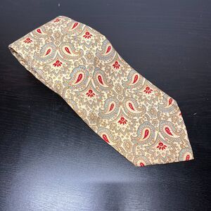 Liberty of London Cream Red Blue Paisley 100% Cotton Tie 4" x 57" England